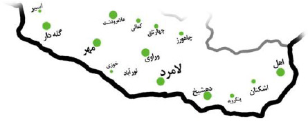 نقشه دسترسی به خدمات اینترنت پرسرعت ADSL2+ شرکت لامرد آی سی تی